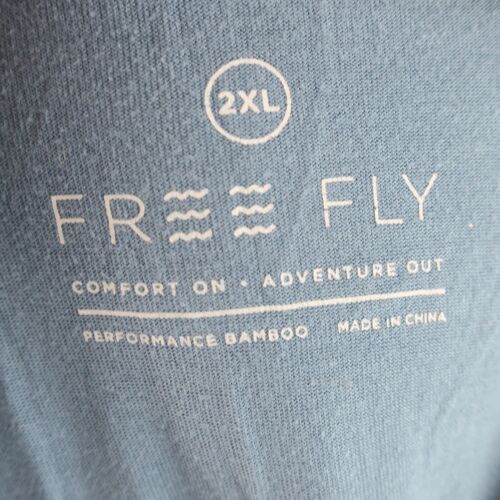 Free Fly Performance Bamboo Henley Camicia Manica Corta Tasca Uomo 2XL Blu - Foto 7 di 8