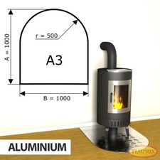 Kamin Bodenplatte Funkenschutz Kaminplatte Aluminium Ofen Platte Ofenblech - A3