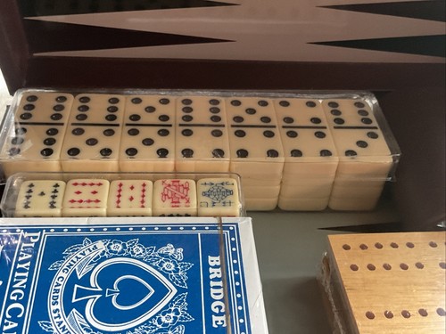 Vintage Reisespiele, Draughts Schach Dominosteine Backgammon Cribbage, alle versiegelt. - Bild 3 von 23