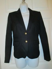 J Crew Schoolboy Navy Wool Blazer Size 0 Gold Buttons