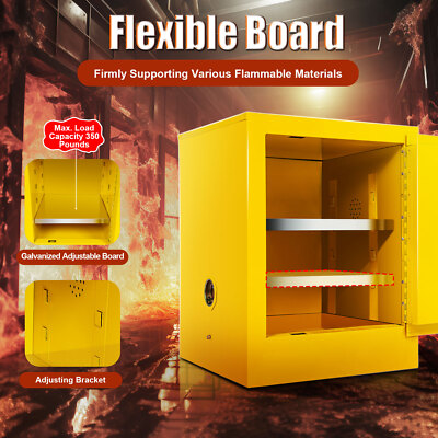 #ad 12 Gallon Fireproof Safety Storage Welded Cabinet Bin Flammable Liquid Storage $138.60