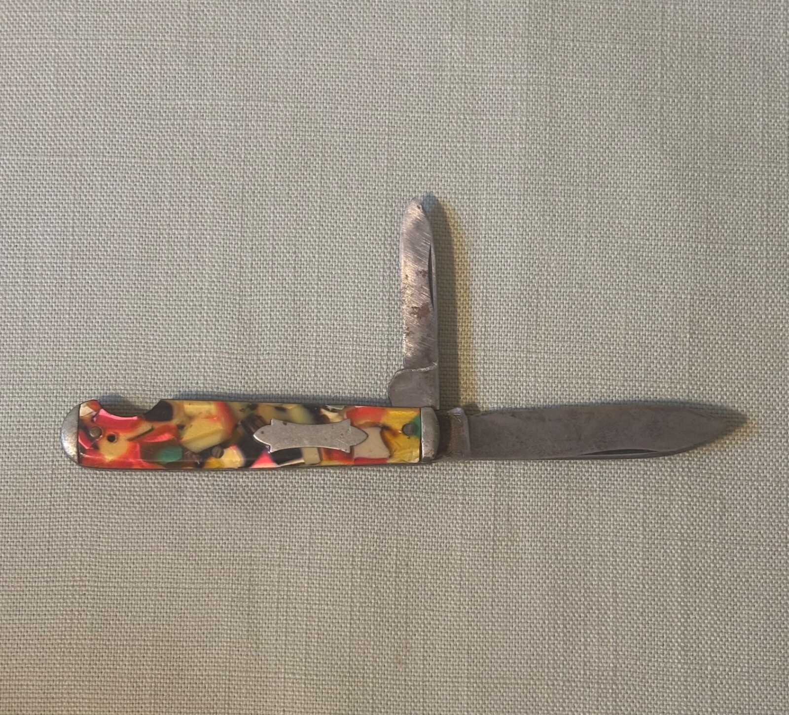 Vintage Kent NY City Multi Colored Pocket Knife