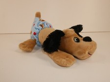 Pound Puppies Newborns Angel Brown Black Dog Blue Diaper Embroidered 8 Inch