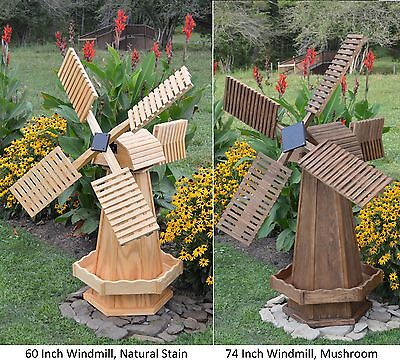 Amish Made Wooden Dutch Windmill Yard, Decorative Wooden Garden Windmills