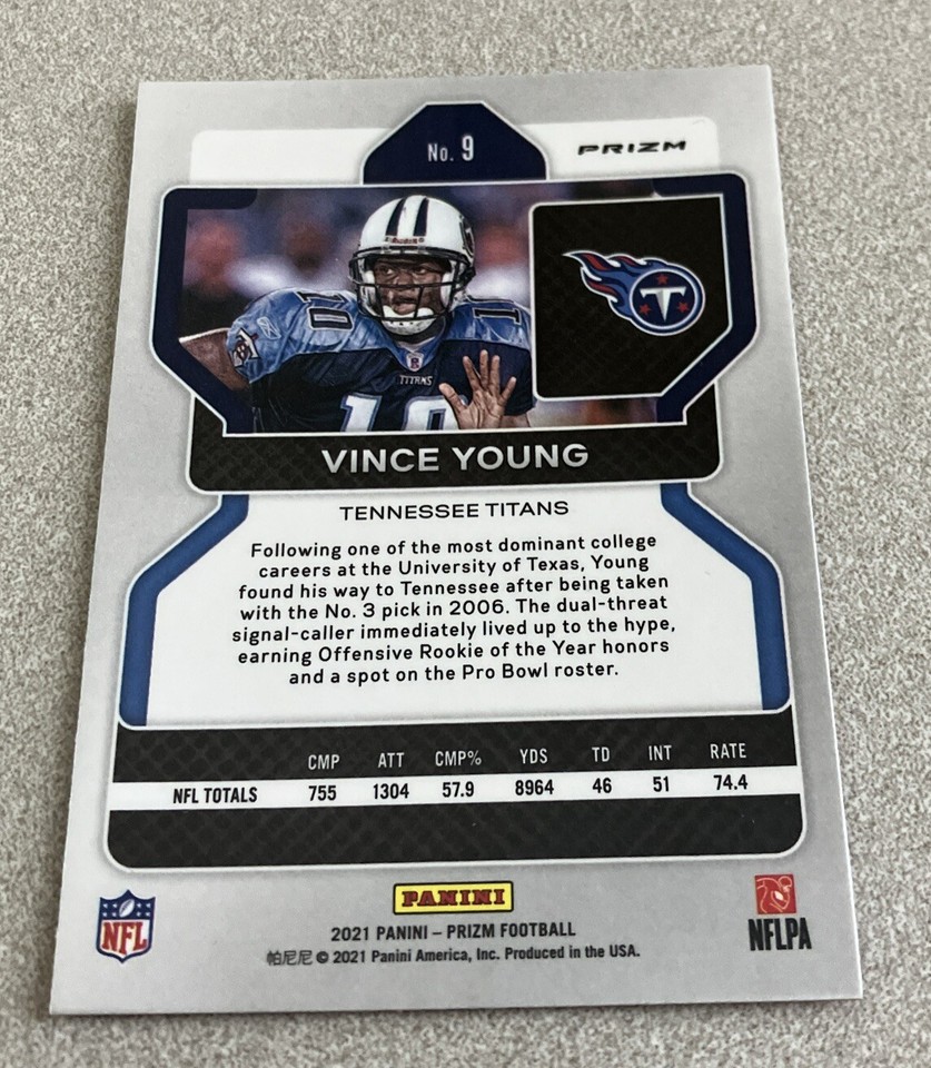 Carte De Football Américain – Tennessee Titans – Vince Young – Saison 2008