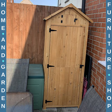 Wooden Garden Storage Shed with Shelves Waterpoof Outdoor Tool Cabinet Outhouse