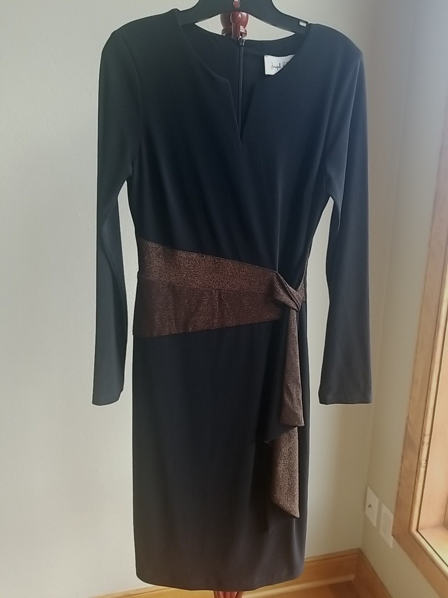 joseph ribkoff black and gold dress Joseph Ribkoff Black Jersey Dress – Jaboli Boutique main image 1