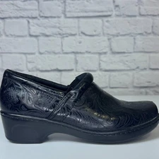 YUU Bethanee Womens Clogs Black Embossed Paisley Size 8.5