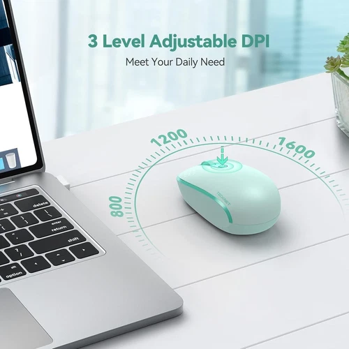 Wireless Mouse for Laptop, 2.4G Quiet Computer Mouse with USB Receiver, 4 Button - Picture 6 of 7