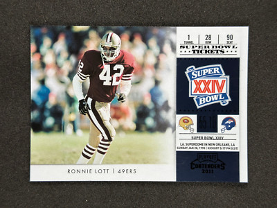 2011 Playoff Contenders Super Bowl Tickets Black #17 Ronnie Lott /50 SF 49ers
