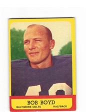 1963 TOPPS FOOTBALL BOB BOYD #11 ROOKIE CARD BALTIMORE COLTS HIGHER GRADE NICE!. rookie card picture
