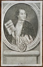 JEAN-BAPTISTE SANTEUL (1630-1697), PORTRAIT ENGRAVING 18th century, CANON AND POET