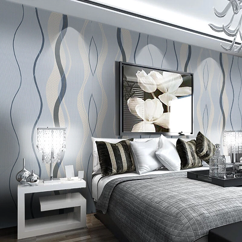 Grey Wallpaper Stripe Geometric Wall