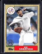 👀2022 Topps Series 1 CC Sabathia 35th Anniversary 1987 Relic #87R-CS Yankees⚾️