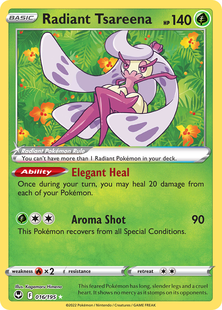 Pokemon Radiant Tsareena - Radiant Rare - 16/195 - Silver Tempest NM