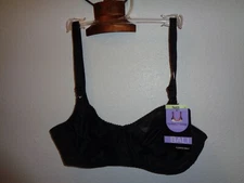 Bali Comfort-U Flower Full-Figure Bra Style 0180 Size 34B  Black NWT Underwire