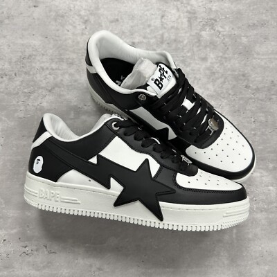 Bape Bapesta Air Force Low Black White UK9 US10 UK