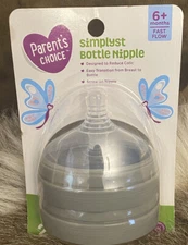 Parent's Choice Simplyst Bottle Nipple 6+ Months Fast Flow Baby 2 Pack