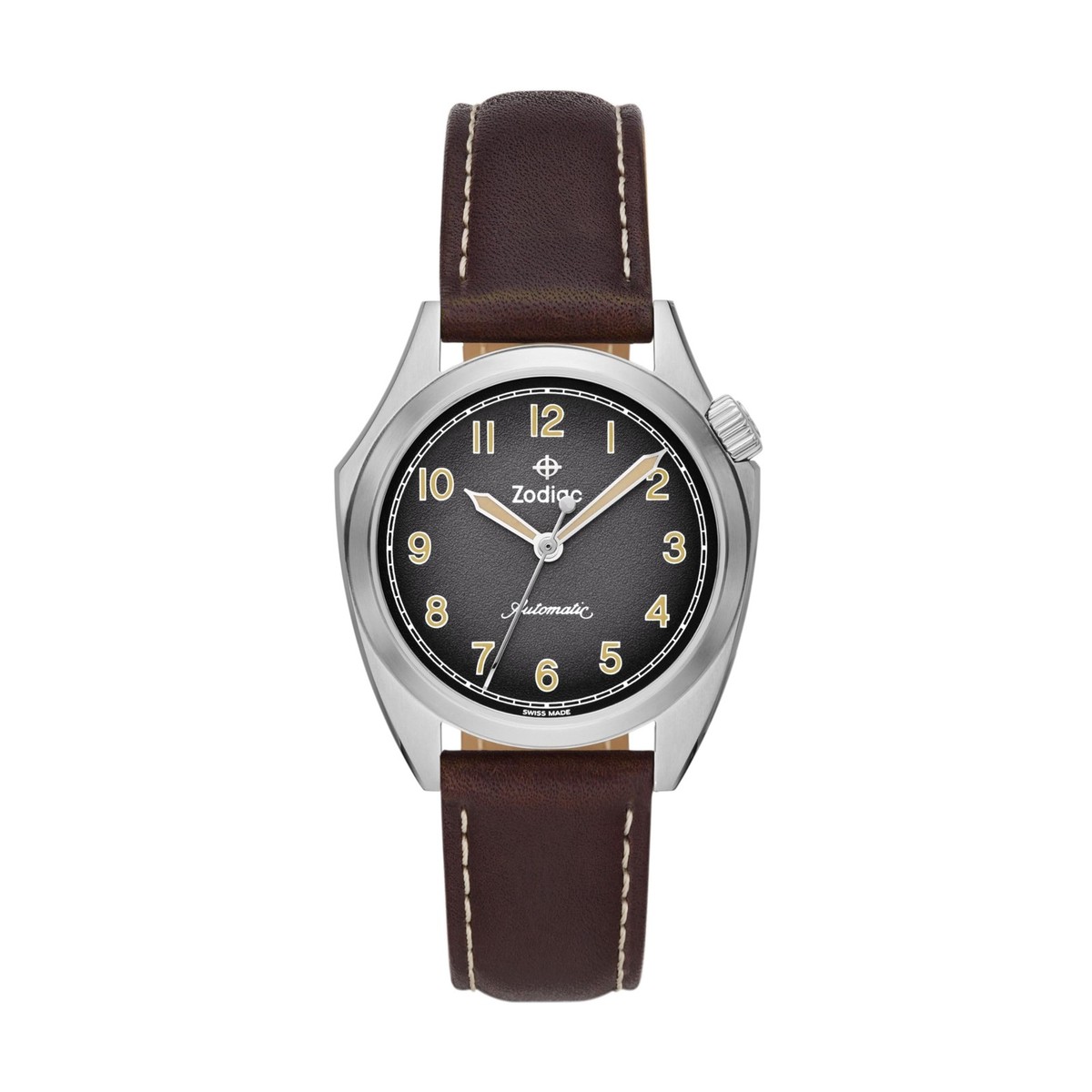 Unused ZODIAC Field Olympos ZO9712 Gray Steel Automatic Men Watch