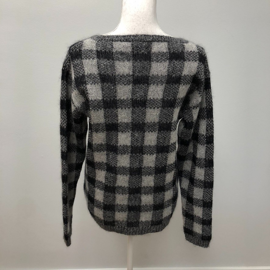 Moncler Women's Medium Gray Plaid Wool Jumper Sweater | Limited Time Offer! image 4