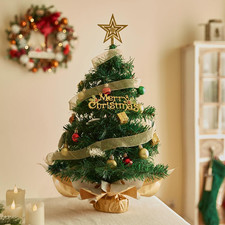 Small Mini Christmas Tree with 50 LED Lights 24 Inch /2FT Tabletop Prelit Artifi