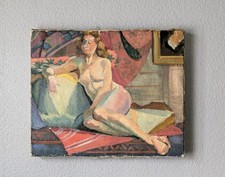Original Gemälde Akt Kubismus Frankreich um 50er Jahre 46x38 cm