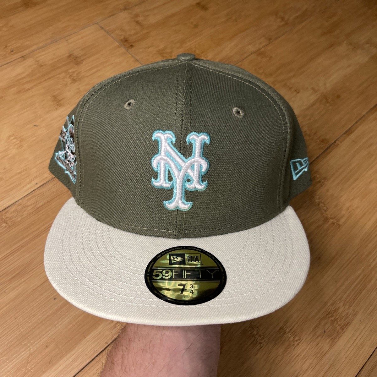 New Era 59FIFTY New York Mets 25th Dark Olive Green Cream Blue-UV