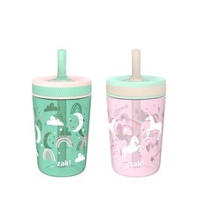 Zak Designs Kelso Toddler Cups For Travel or Fanciful Unicorn  Happy Skies