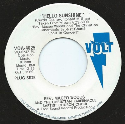 Maceo Woods And The Christian Tabernacle Concert Choir - Hello Sunshine (7'', ...