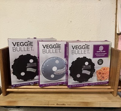 New Lot 3 Veggie Bullet Accessory Blades Angel Hair,Udon,Shoe-String Open Box