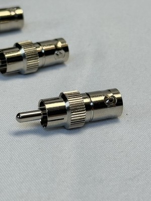 BNC to RCA Adapter, BNC Female Socket to Phono Male Plug (PACK OF 8)