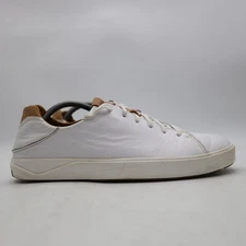 Olukai Lae' Ahi Li 'ili Sneakers Shoes Men's 10.5 White Leather Lace Up