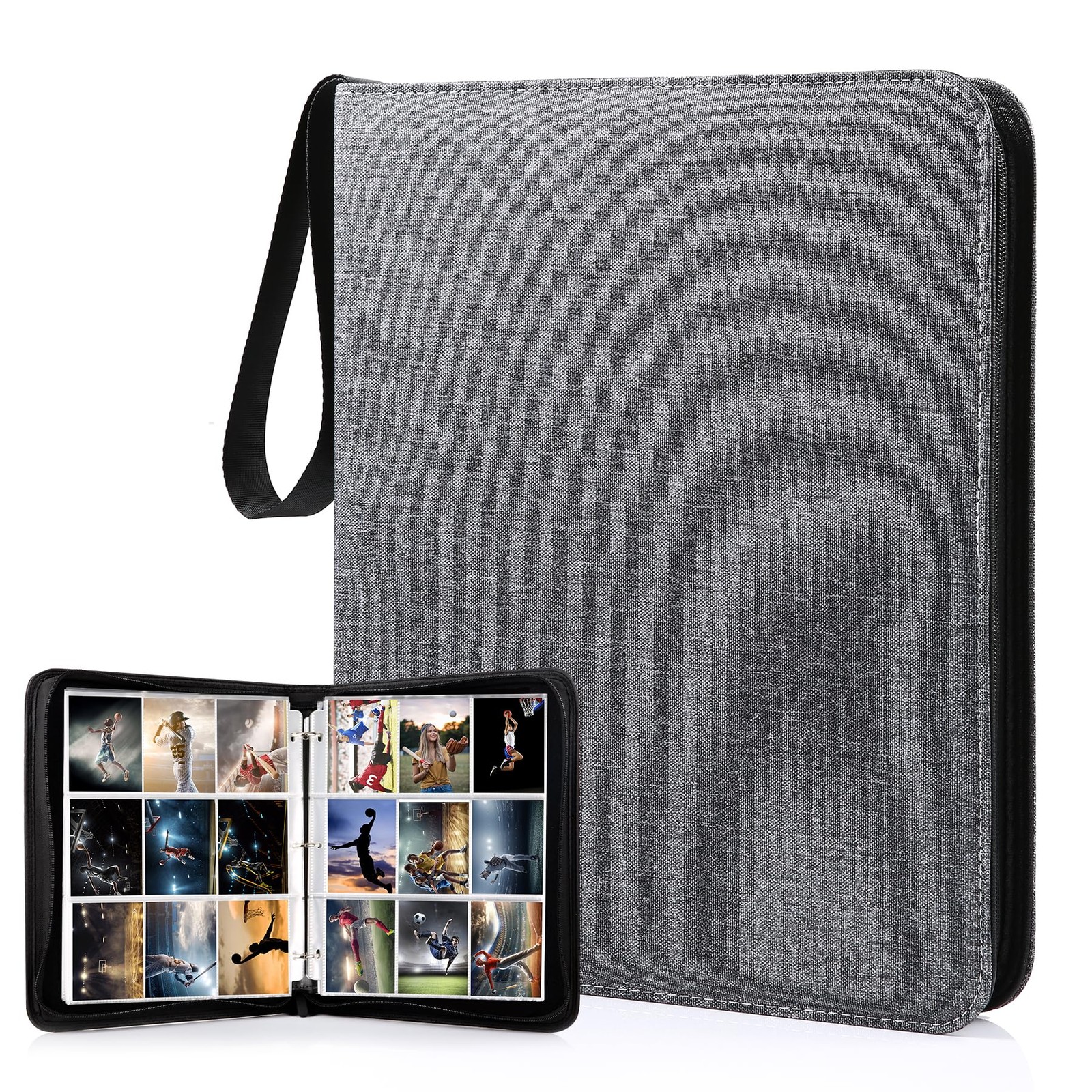 900-Pocket Trading Card Binder with Polyester Sleeves for Collectible Storage