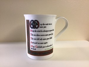 K Series Dublin Porcelain Irish Prayer Blessing Mug 12 oz. Pre-owned, Excellent 