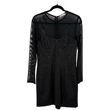 Alice + Olivia dress Takako mesh crew neck minidress size 12