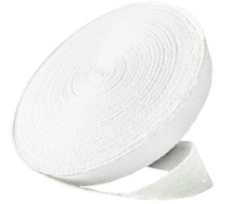 Abbaoww 50 Yards Cotton Twill Tape Ribbon 1 Inch, Soft Natural 1 White