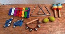 Lot Children's Musical Instrument Bells Triangles Xylophone Shakers Music