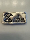 1 Troy Oz 999 Fine Silver Hand Pour Bullion Bar Prospectors Gold & Gem 1oz