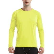 Men's Long Sleeve Shirts Lightweight UPF 50 Sun Large Bshirt-yellow