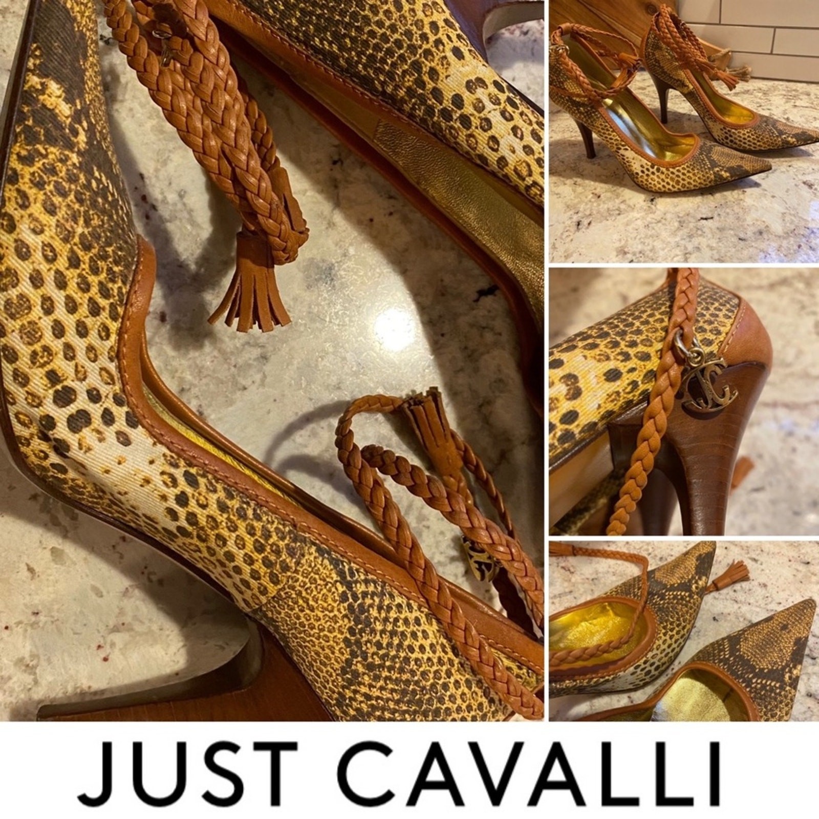 Just Cavalli Roberto Cavalli Snake Python Fabric … - image 1