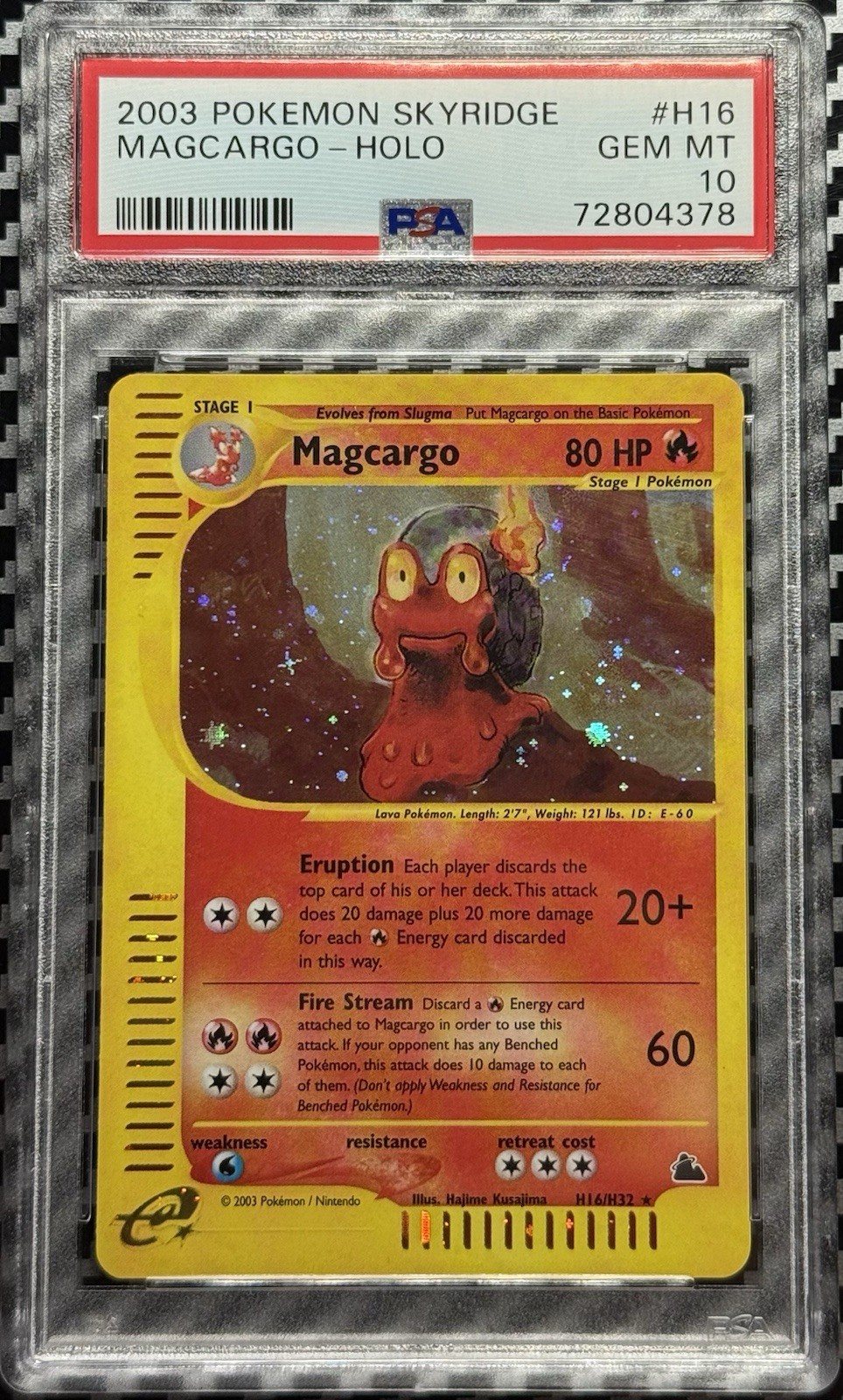 2003 Pokemon Skyridge # H16 Magcargo Holo PSA 10 Card! GEM MINT! Trusted Seller!