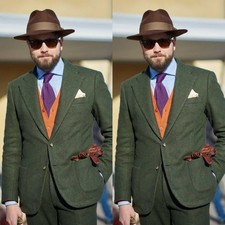 Wool Men's Suits Formal Dinner Party Prom Wedding Groom Winter Warm Men Blazers