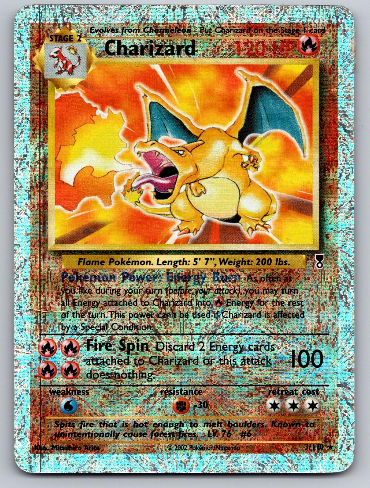 Charizard 3/110 Rare Legendary Collection Pokemon Reverse Holo Damaged