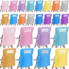 24 Pcs 17.3 x 20 Chair Pockets with Name Tag Slot Chair Storage Pocket Seat B...