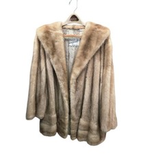 Vtg Honey Brown Mink Fur Coat with Satin Lining No Size Tag See Measurements