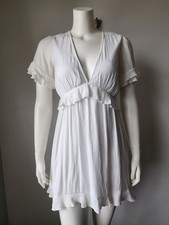 Show Me Your Mumu Virginia white dot mini V-neck dress XS