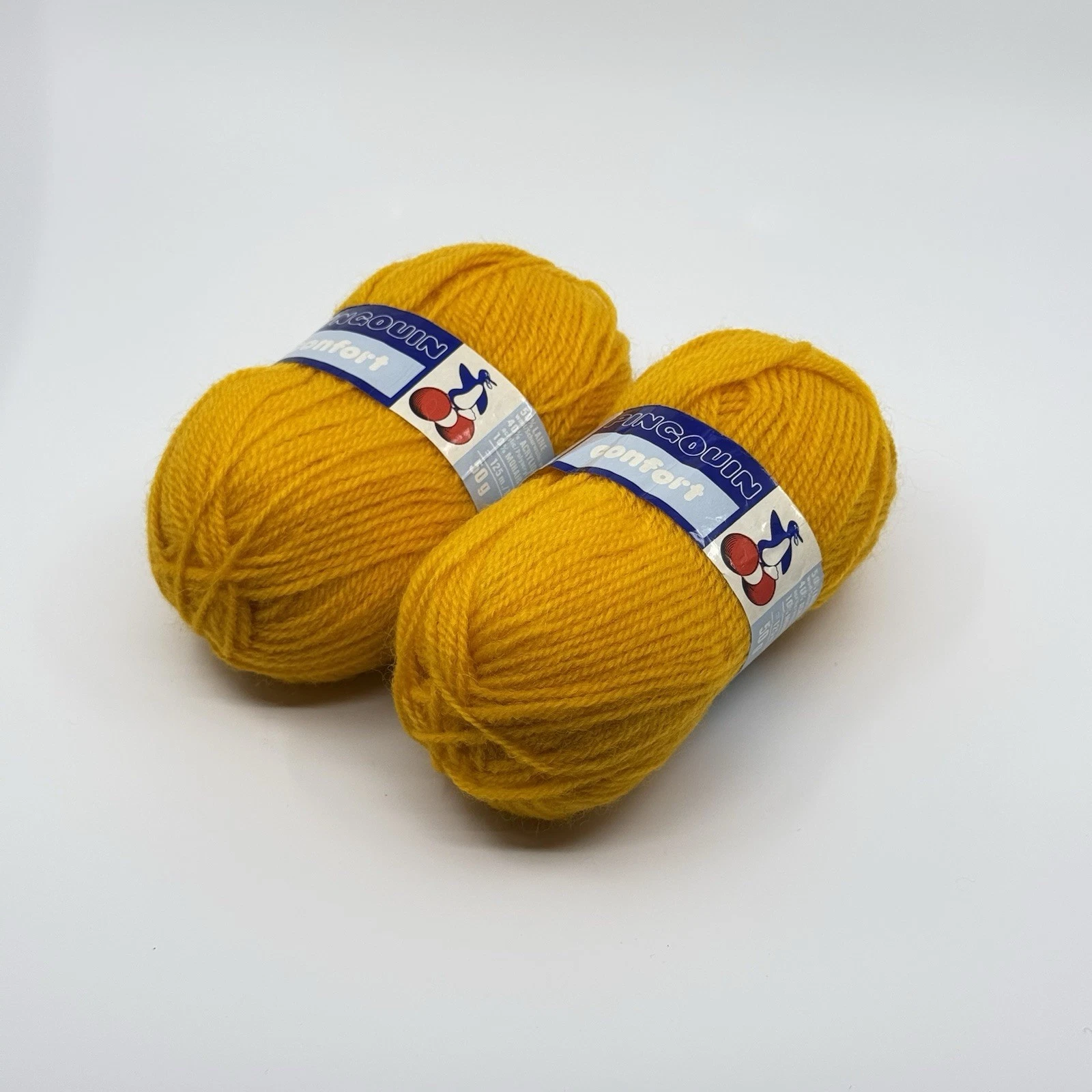 Pingouin Confort Yarn Lot 2 Skeins Gold Wool Acrylic Mohair Color 101 image 1