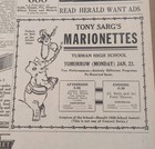 JAN 21 & 22, 1928 NEWSPAPER PG #2230- TONY SARG MARIONETTES LIVE IN AUGUSTA- 2PG — photo 1