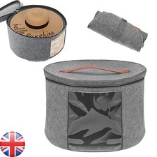 Round Hat Storage Box Large Pop Up Hat Box Organizer with Lid For Travel or Home