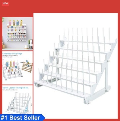 Thread Rack Wall Mounted 60 Spool Large Plastic Pegs for Sewing Storage